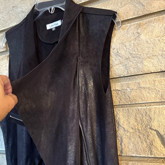 Calvin Klein Black Waterfall Moto Vest - Picture 4 of 12